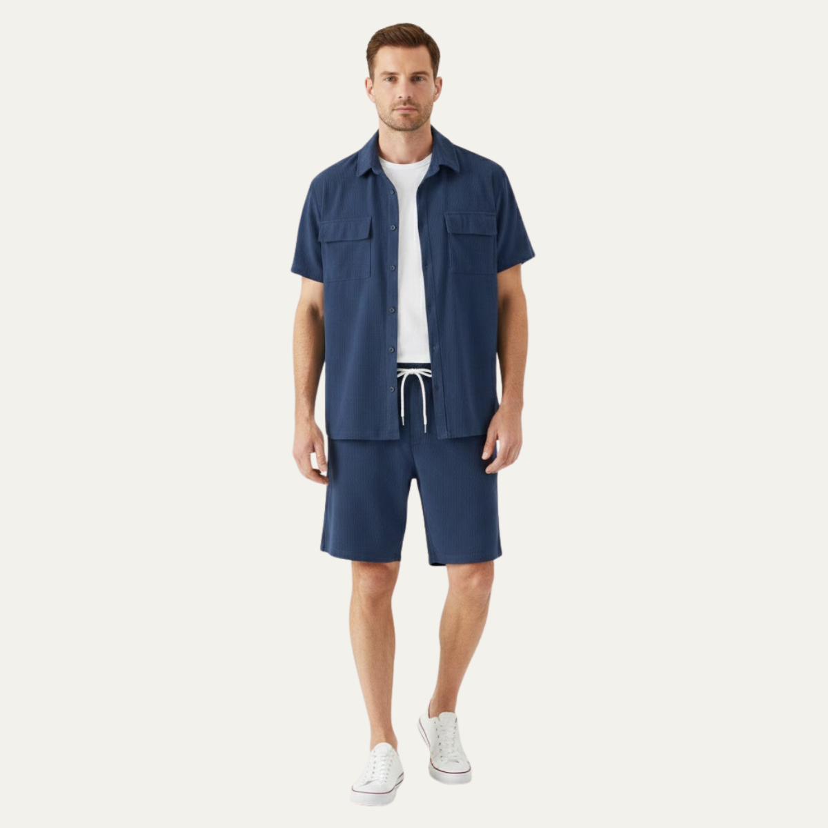 The Ridgecrest Park Men’s Corduroy Casual Summer Set – Shirt & Shorts