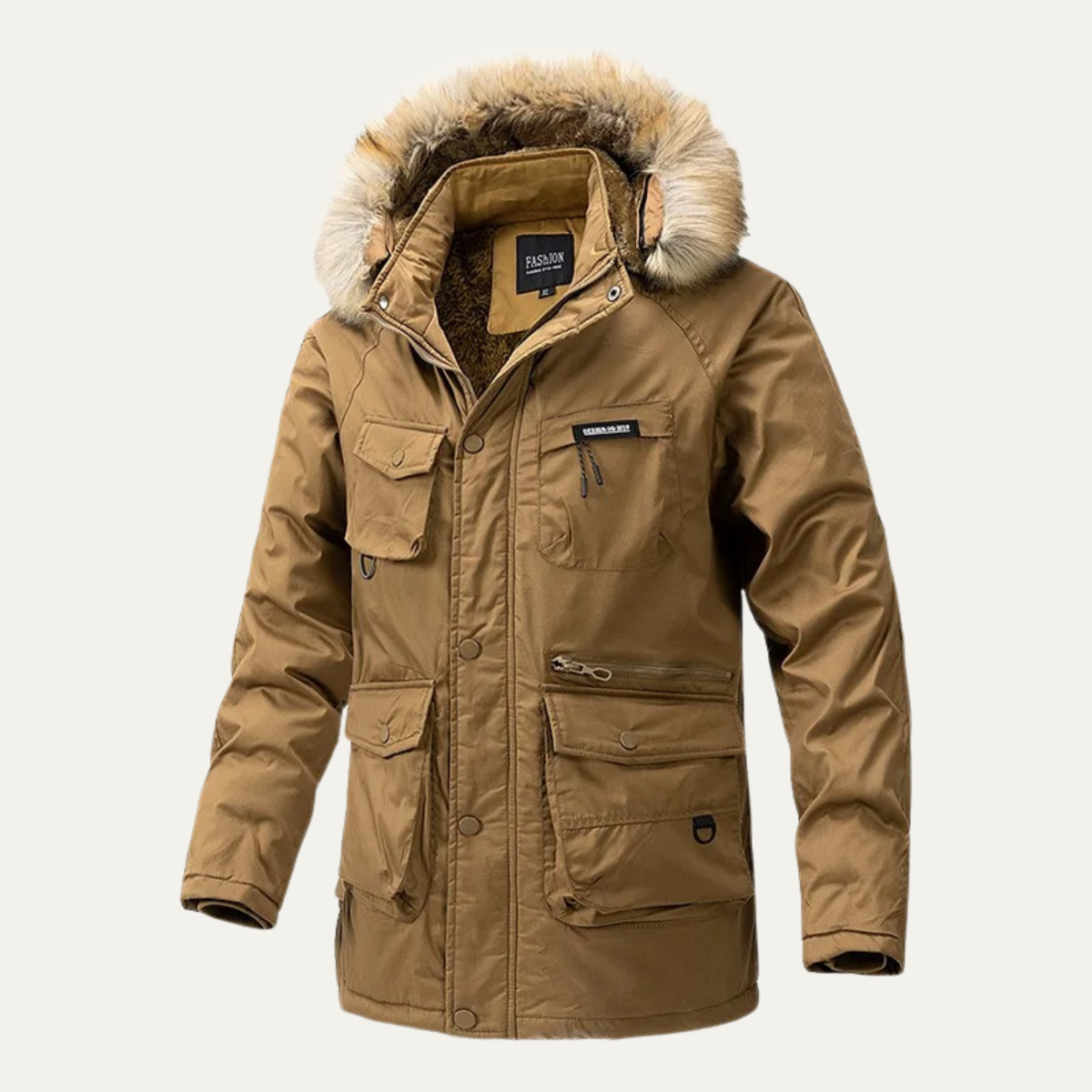 The Sassari Men's Outdoor Hooded Long Down Jacket with Multip Pocket