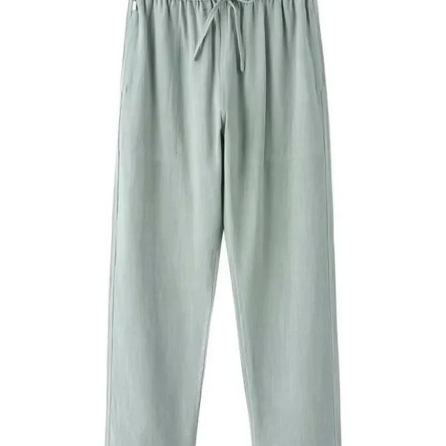 The Hudson Men's Relaxed Fit Linen Drawstring Pants