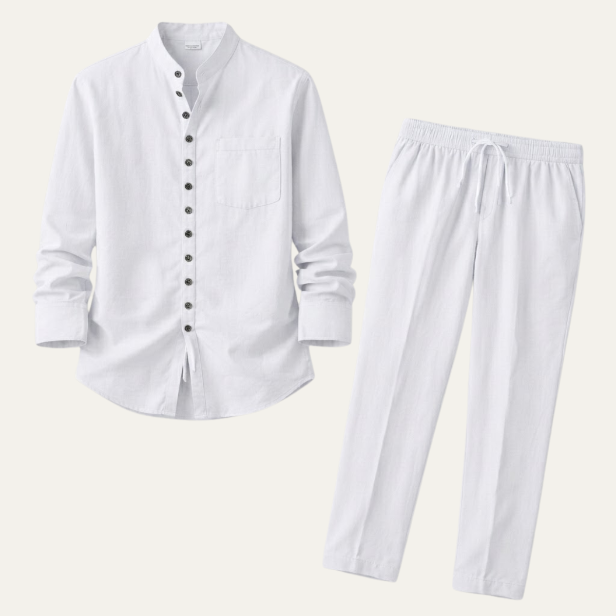 The Pineview Men’s Cotton Linen Two Piece Shirt Set