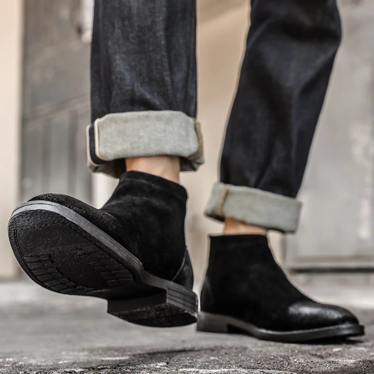 The Vicenza Men’s Zip Up Suede Leather Ankle Boots