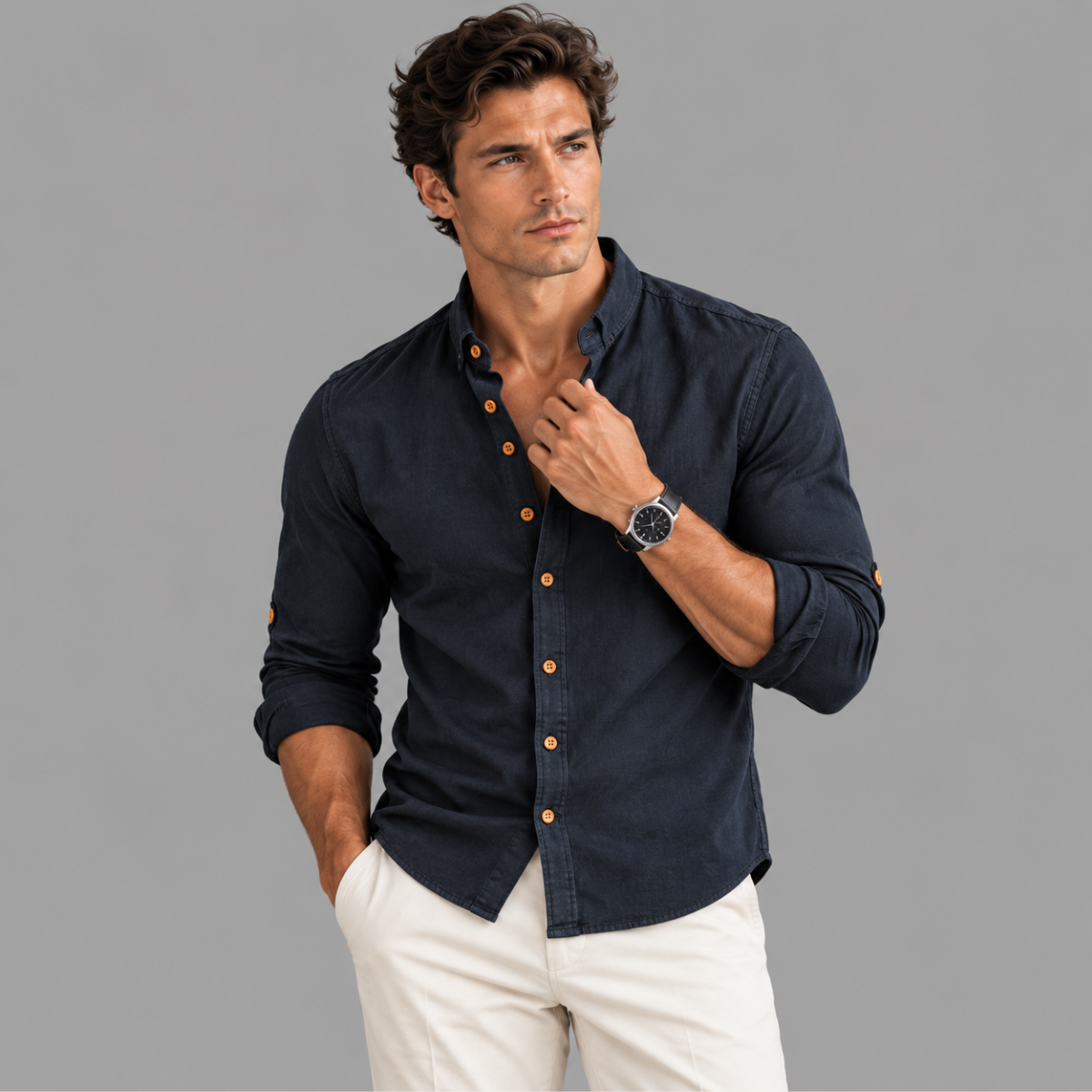 The Malibu Men's Breathable Linen Collar Shirt