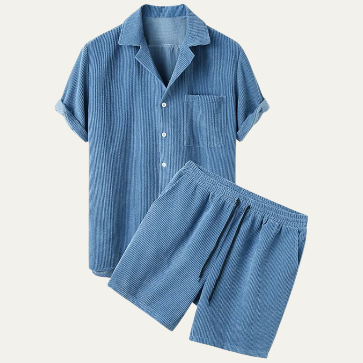 The Yorkminster Men’s Corduroy Summer Set – Shirt & Shorts