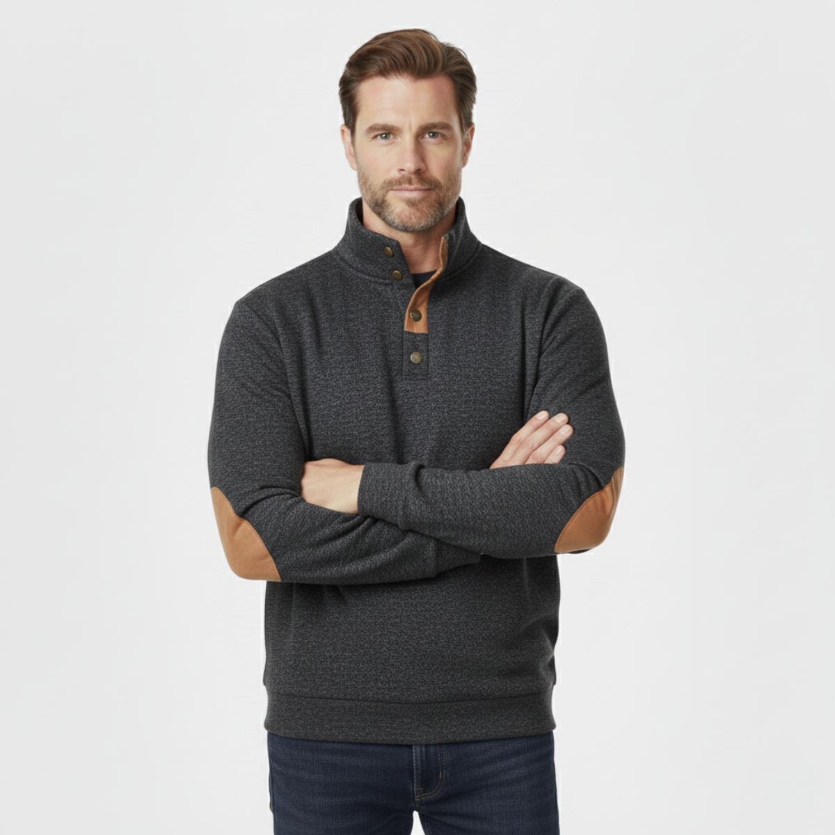 The Tarvisio Men’s Knitted Heritage Sweater with Elbow Patches