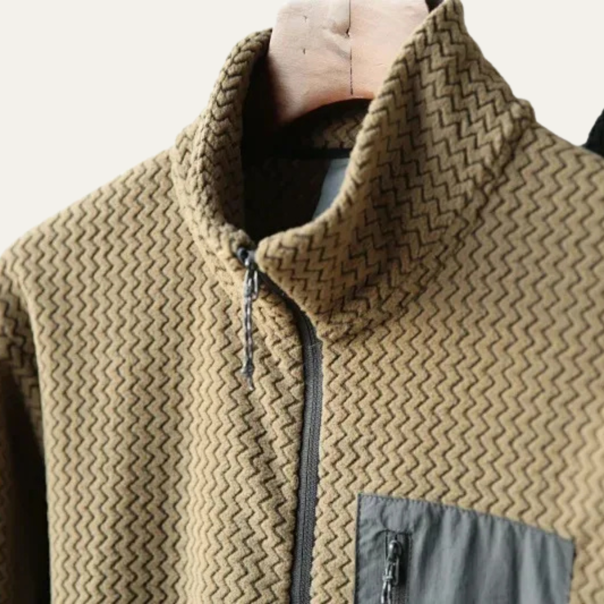 The Warwick Men’s Cashmere  Wavy Texture Sweater with Chest Pocket