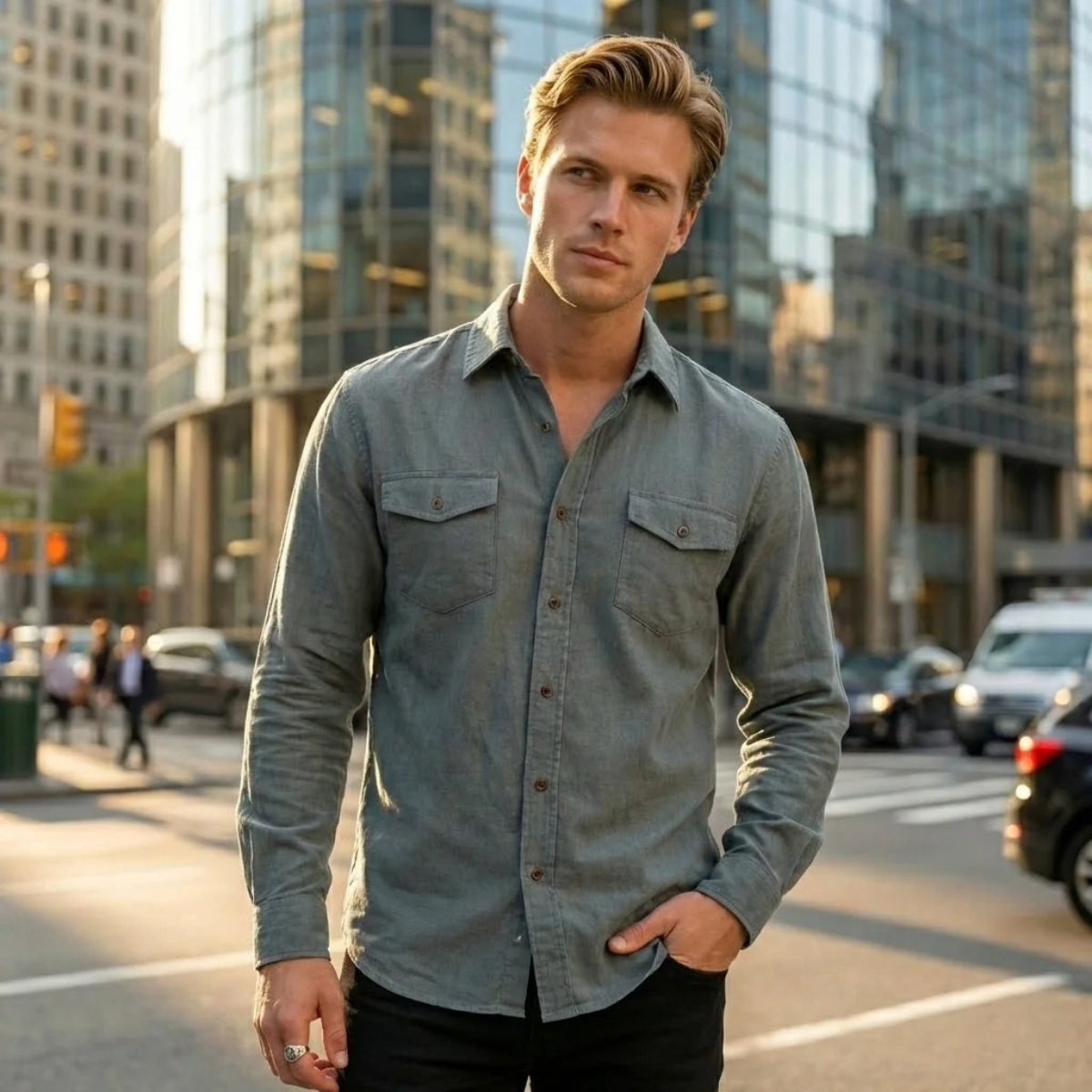 The Conegliano Men’s Soft Fabric Casual Single Breasted Shirt