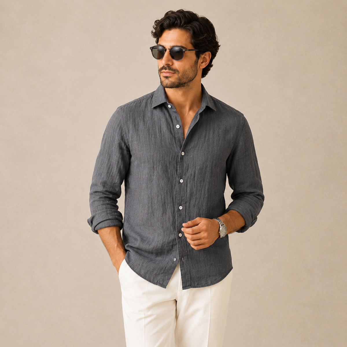 The Summerville Men’s Lightweight Button-Down Cotton Shirt