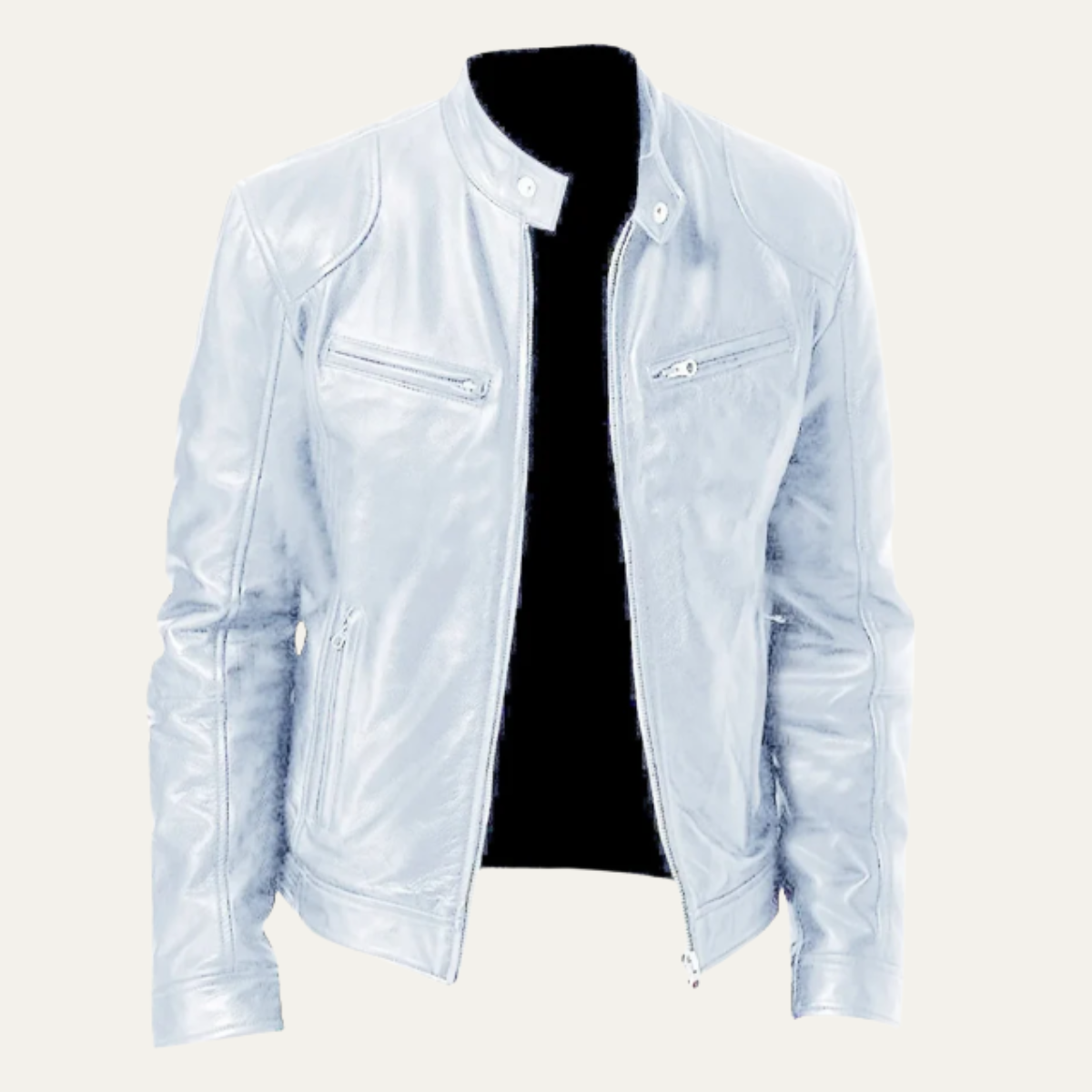 The Ashbury Men’s Vintage Leather Biker Zip Up Jacket