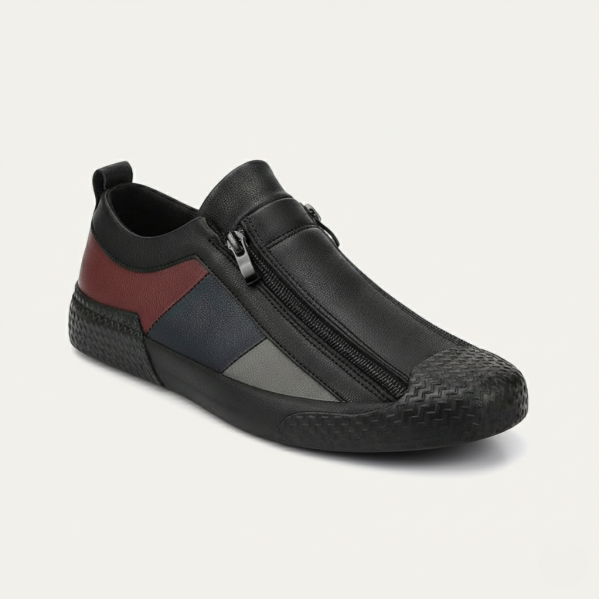 The Rome Men’s Leather Sneakers - Luxury Designer Shoes with Zip