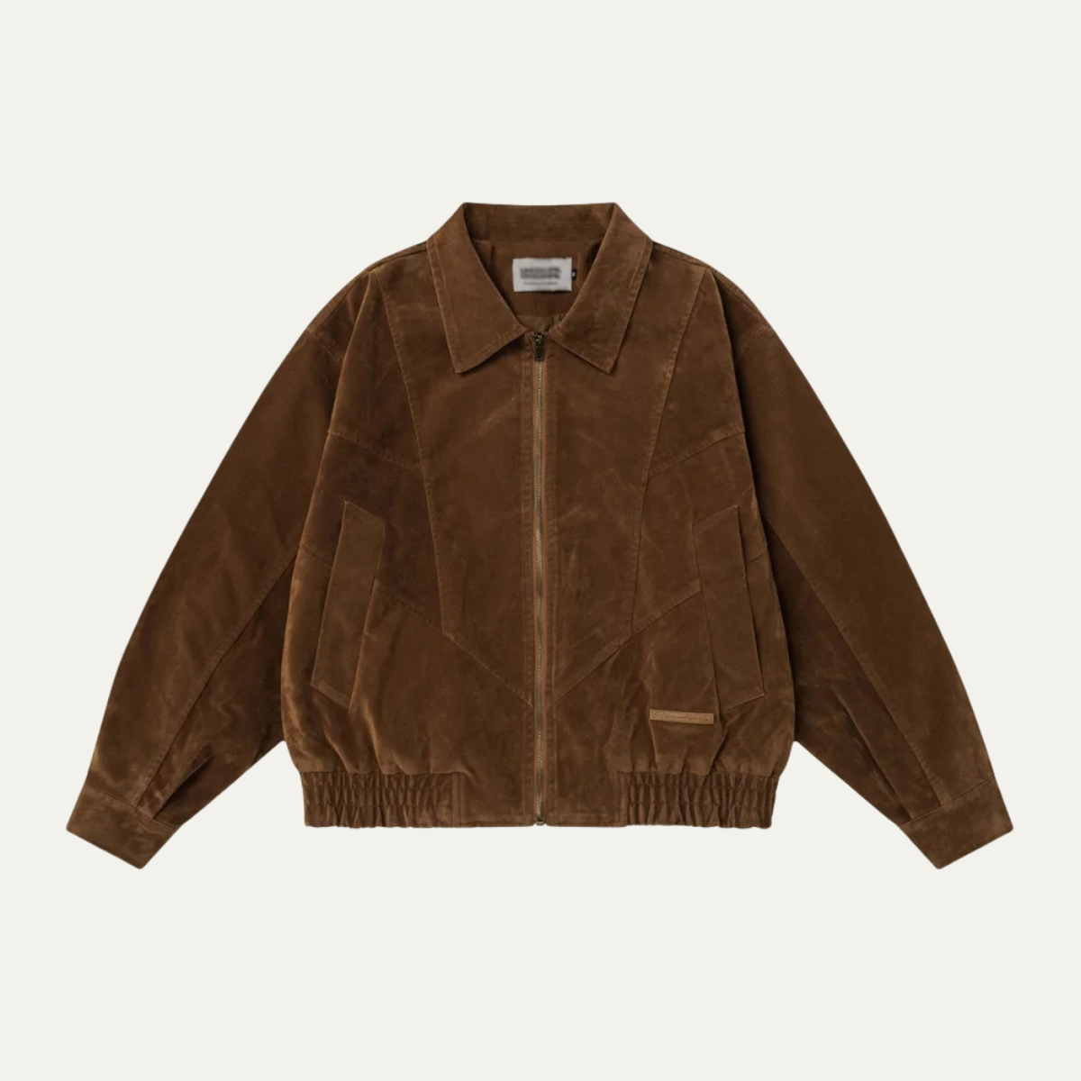 The Caldaro Men’s Retro Zip Up Suede Bomber Jacket