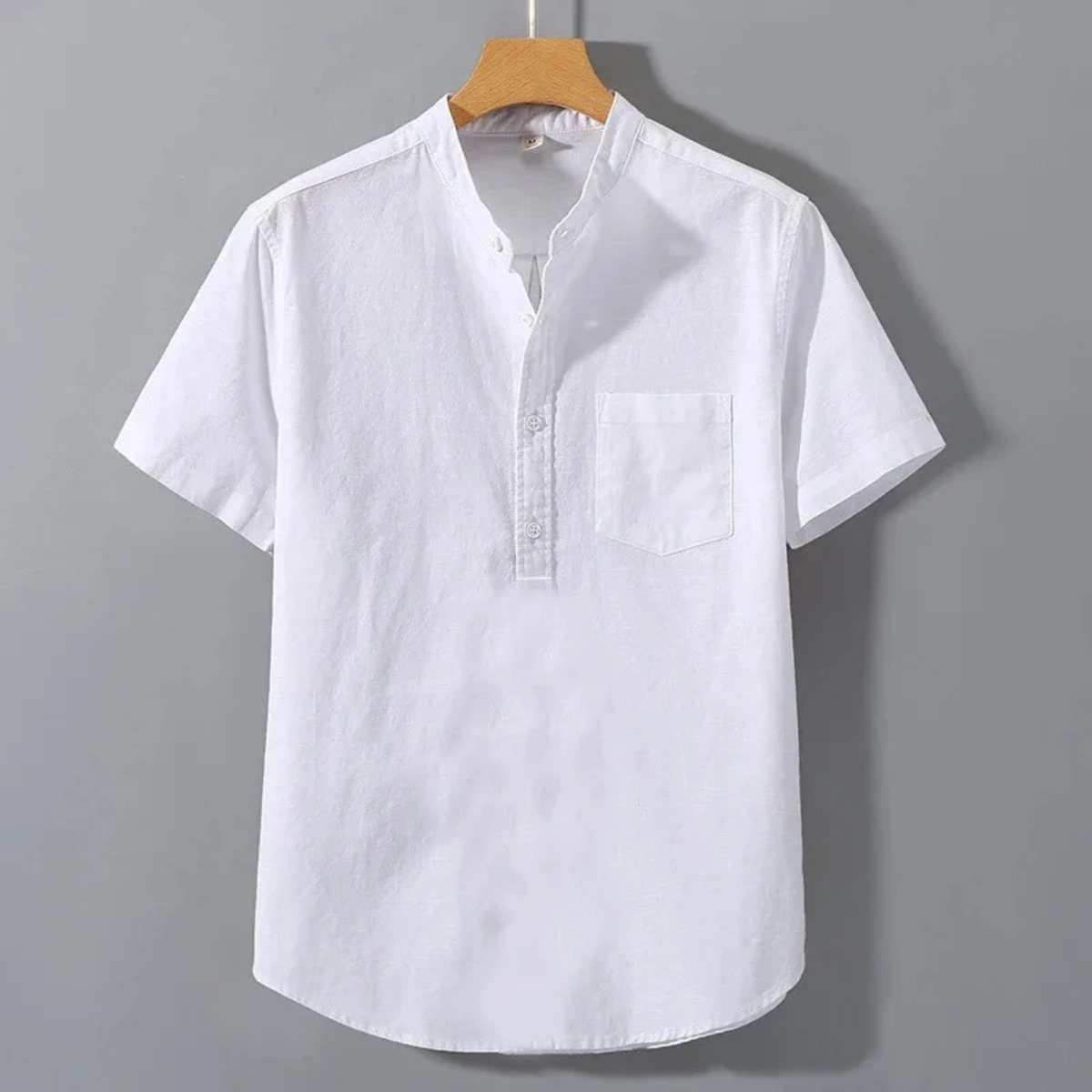 The Assisi Men’s Cotton Stand Collar Henley Shirt
