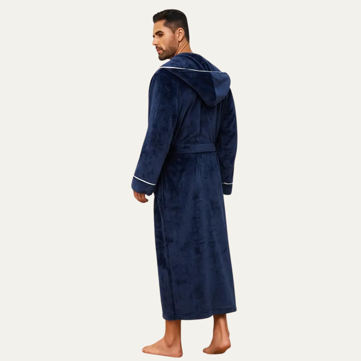 The Greenwich Men's Hooded Long Bathrobe with Belt