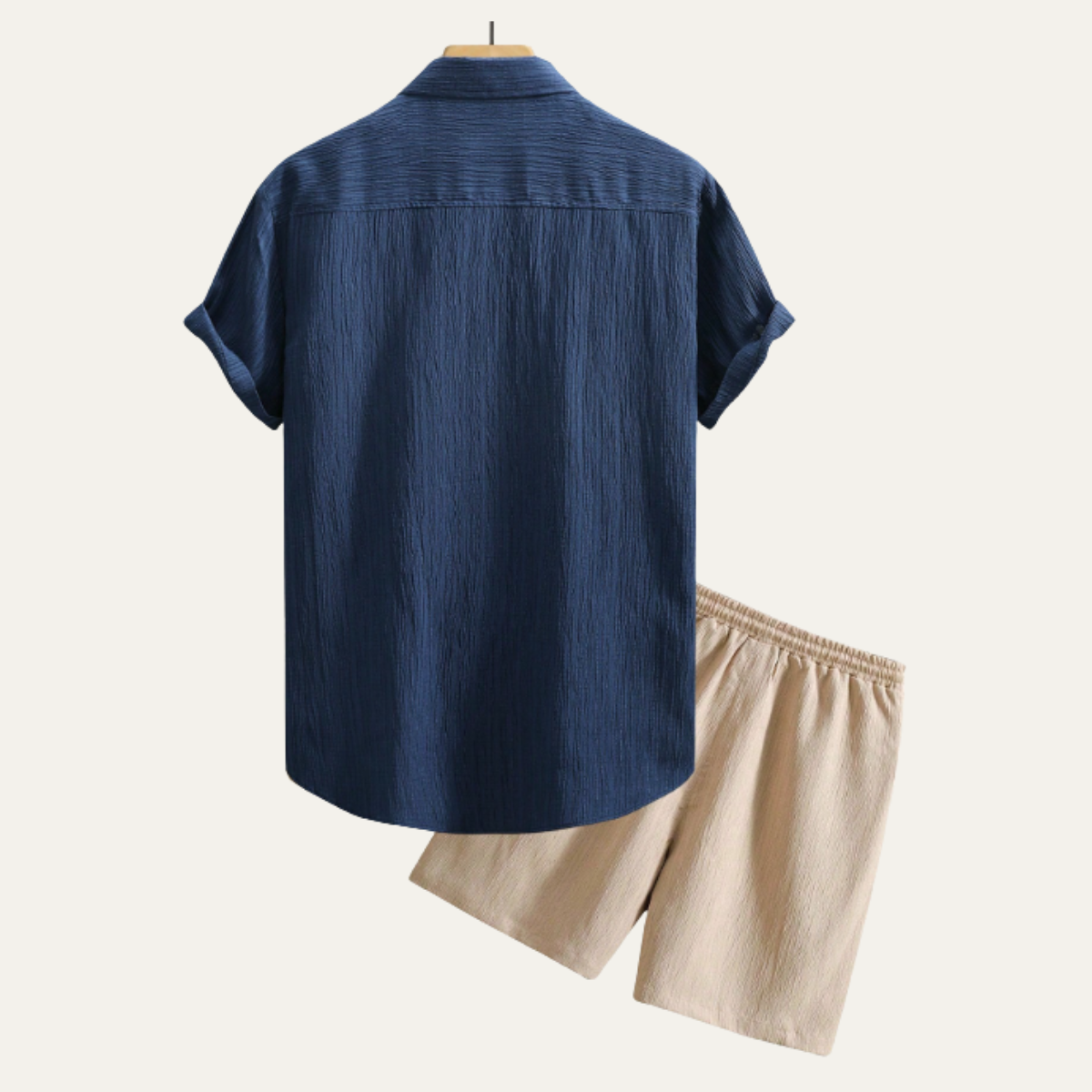 The Oakview Ridge Men’s Trendy Co-Ord Set – Button-Up Shirt & Drawstring Shorts