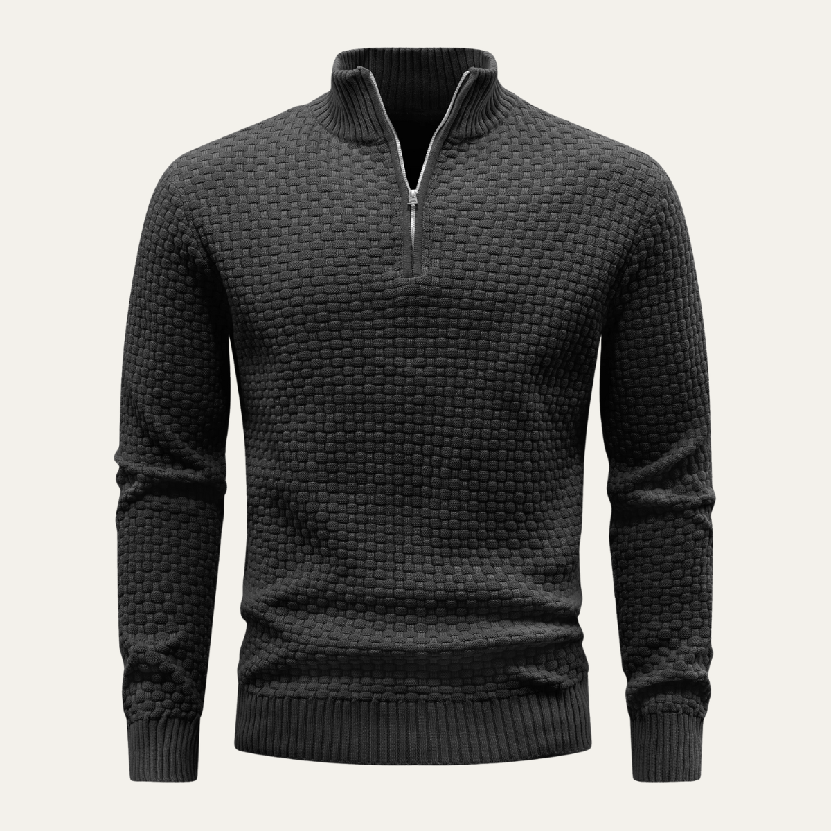 The Lignano Men’s Textured Quarter Zip Knit Sweater