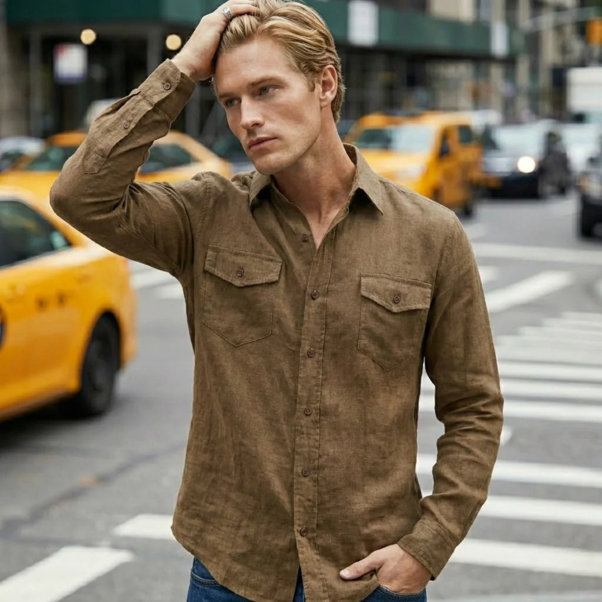 The Conegliano Men’s Soft Fabric Casual Single Breasted Shirt