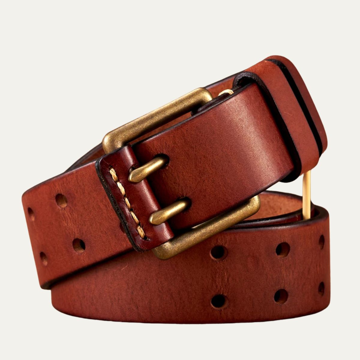 The Lancaster Belt – Double-Pin Vintage Leather Design