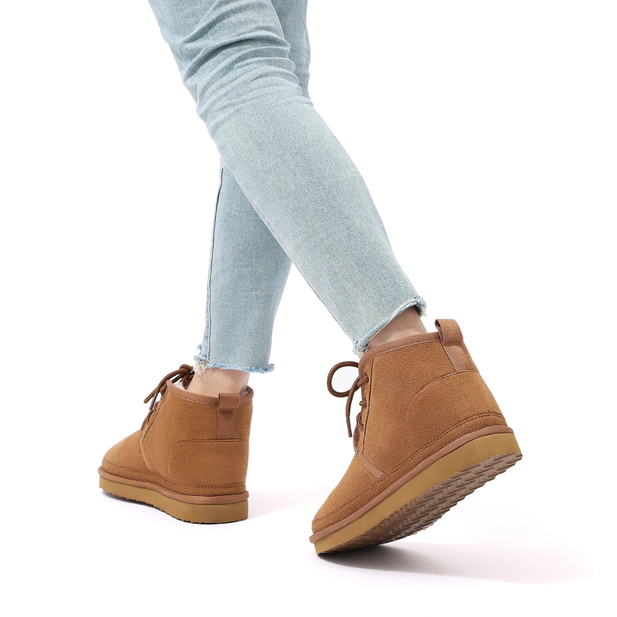 The Ridgefall Men's Cozy Suede Warm Fur Lined Non Slip Snow Boots