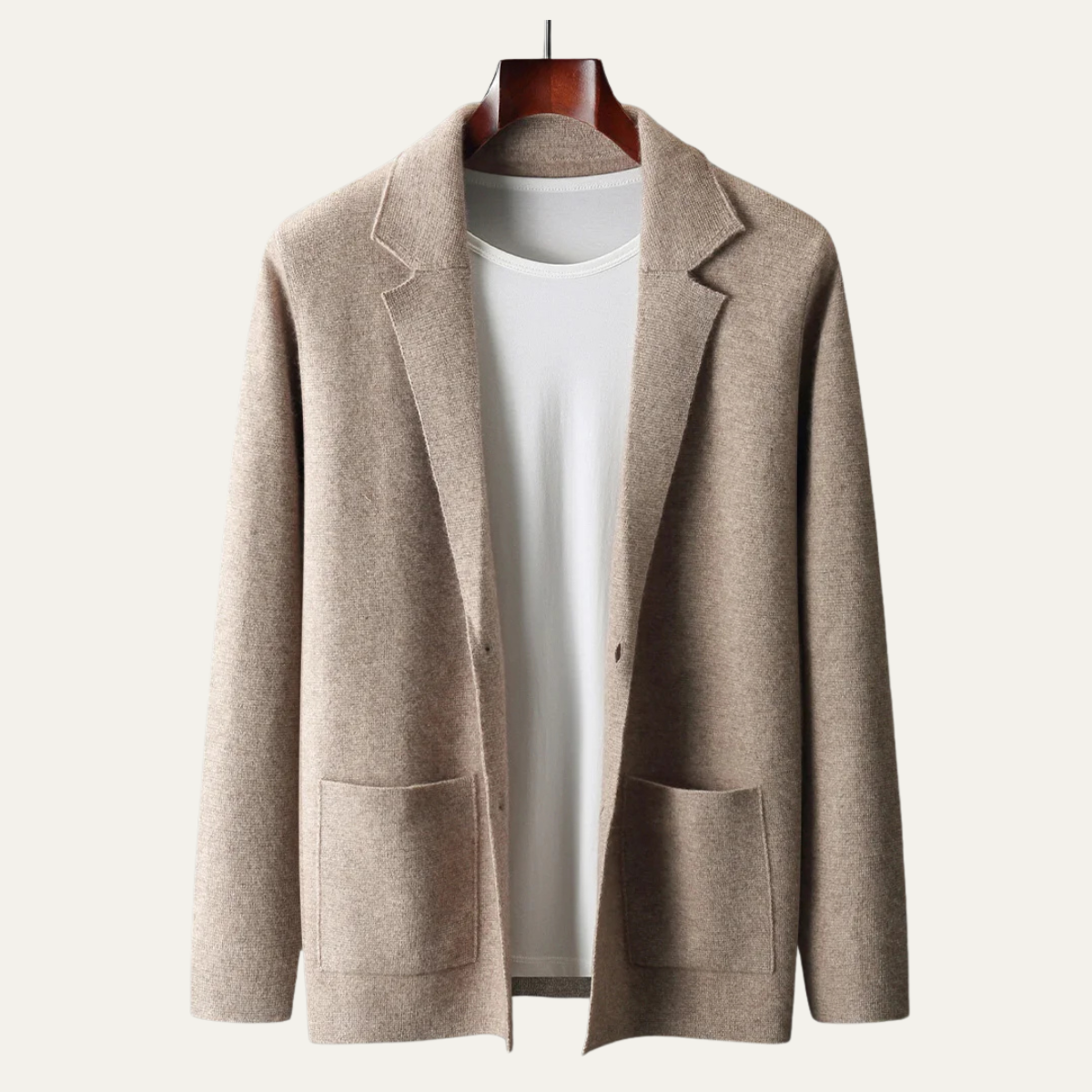 The Huntley Men's Soft Suit Collar Merino Wool Knit Cardigan