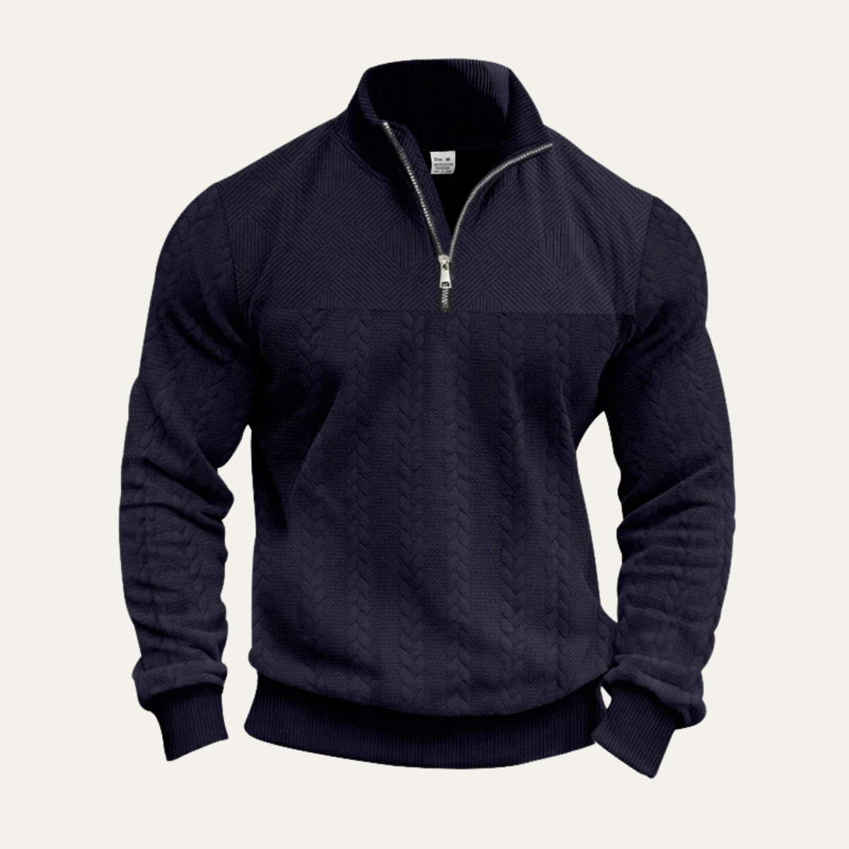 The Avignon Men’s Winter Knit Half Zip Jacquard Sweater