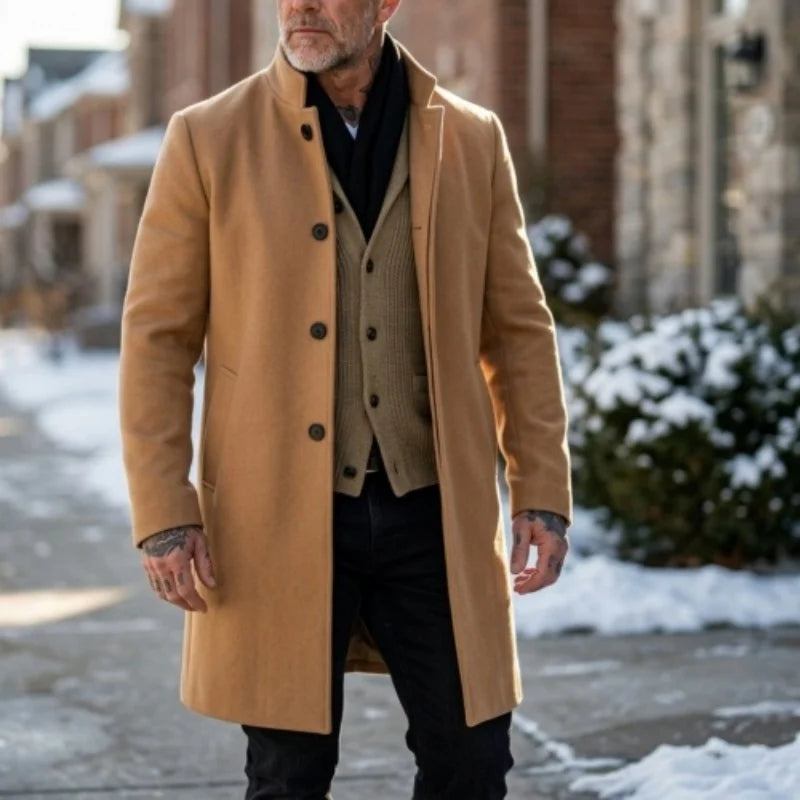 The Shaftesbury Men's Concealed Placket Overcoat