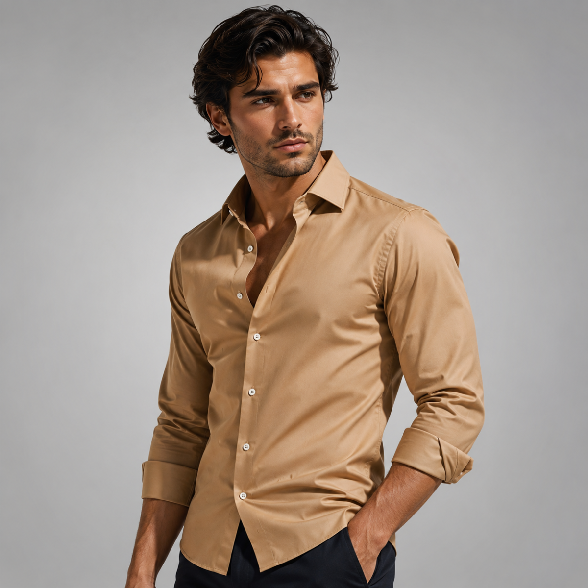 The Milano Men’s Slim Fit Elegant Stretch Dress Shirt