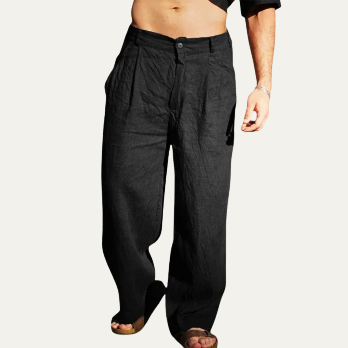 The Stonebridge Men’s Linen Oversized Relaxed Fit Casual Pants