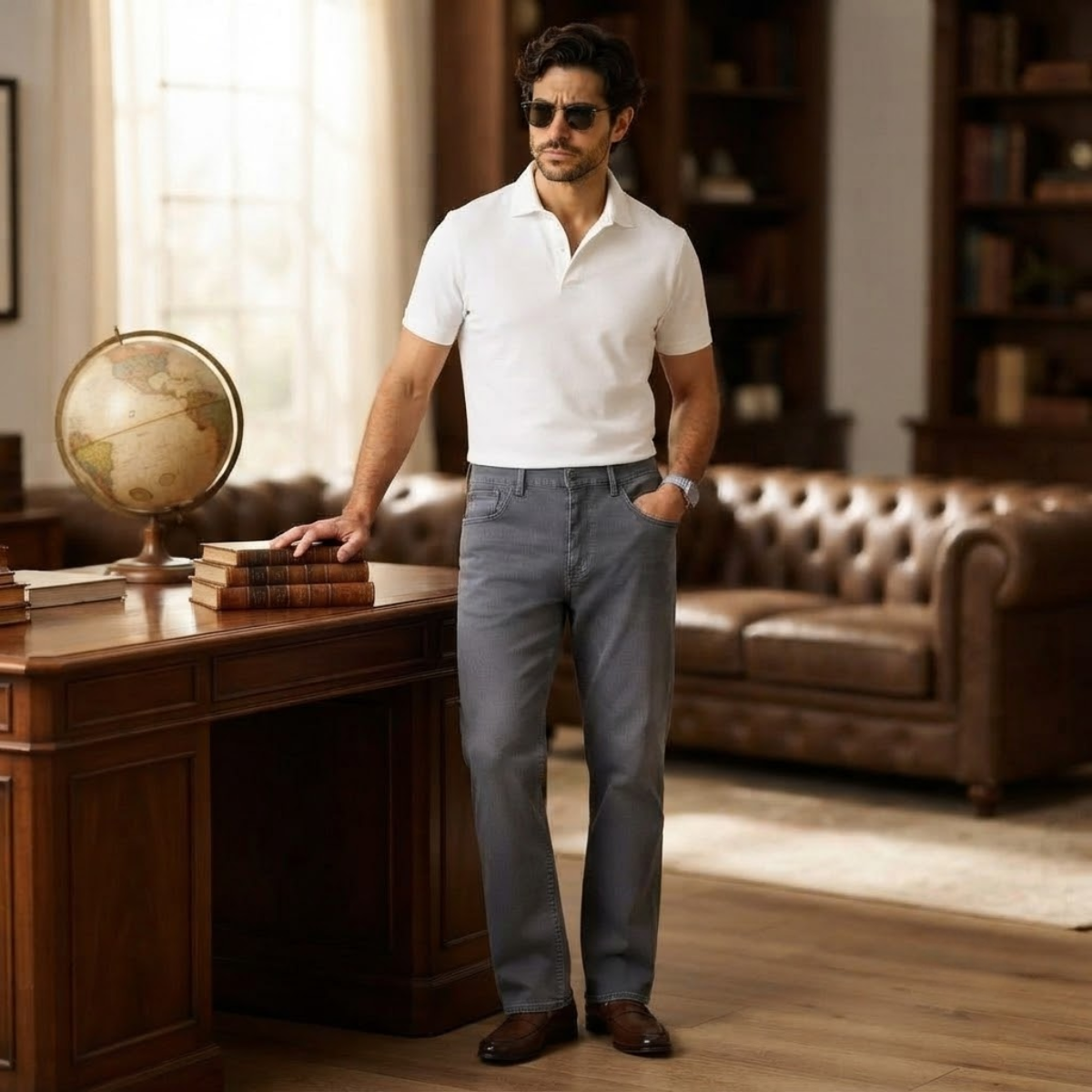 The Willowridge Men's 100% Cotton Loose Fit Straight Leg Pants