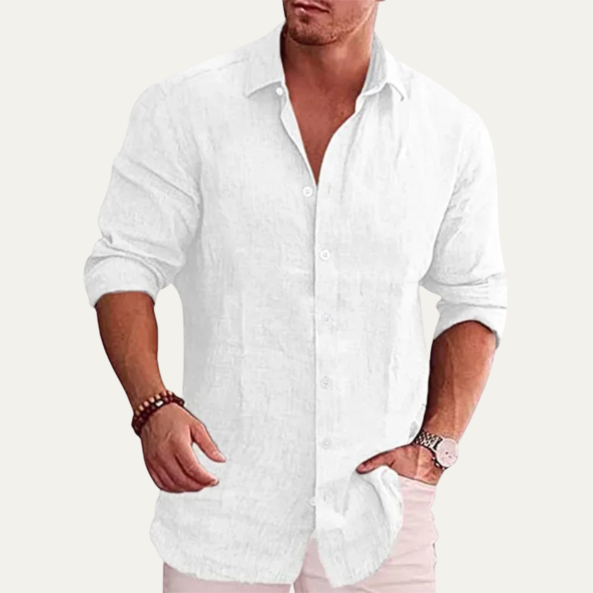 The Orvieto Men’s Cotton Linen Button Down Shirt