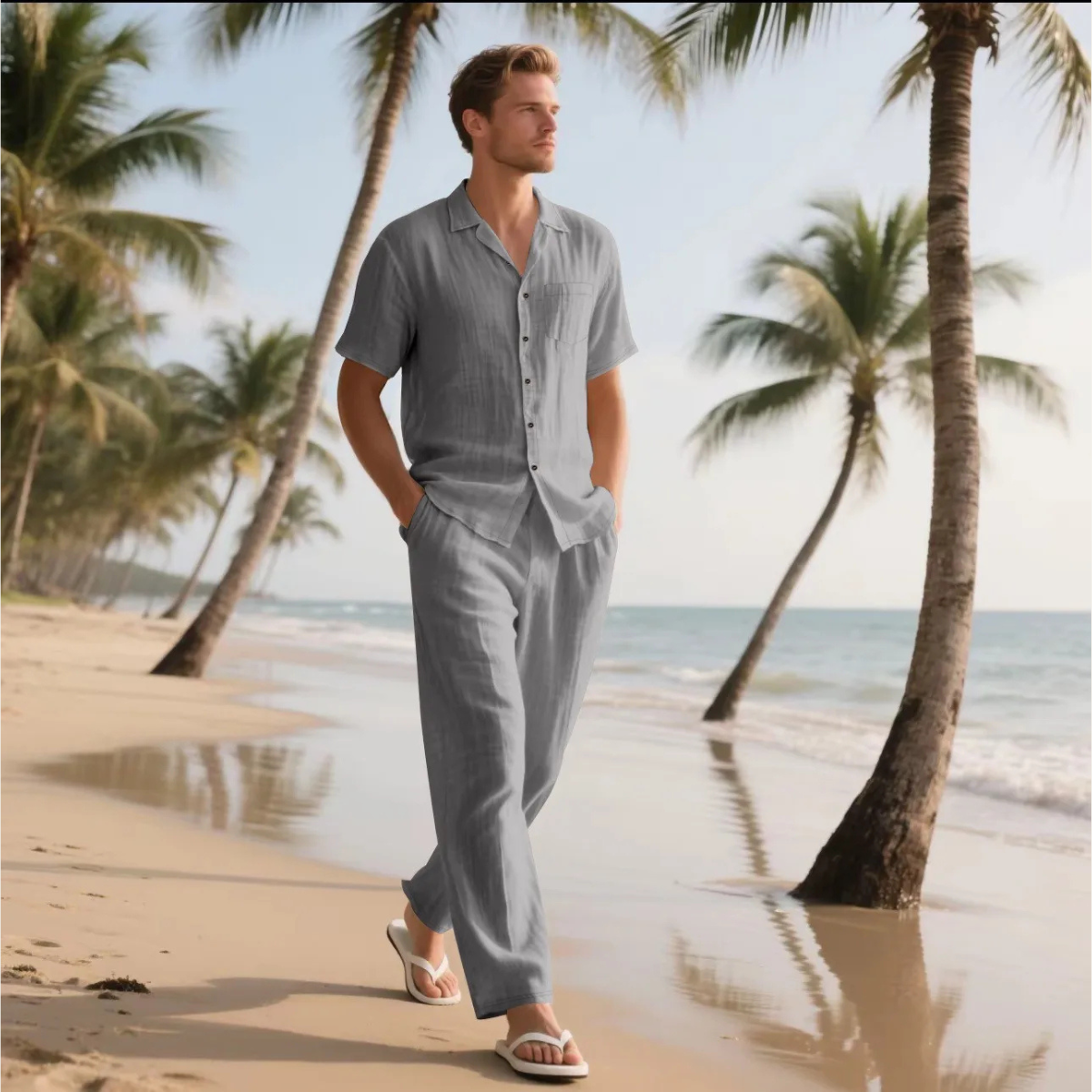 The Silvercrest Men's Lightweight Casual Two-Piece Set – Shirt & Pants