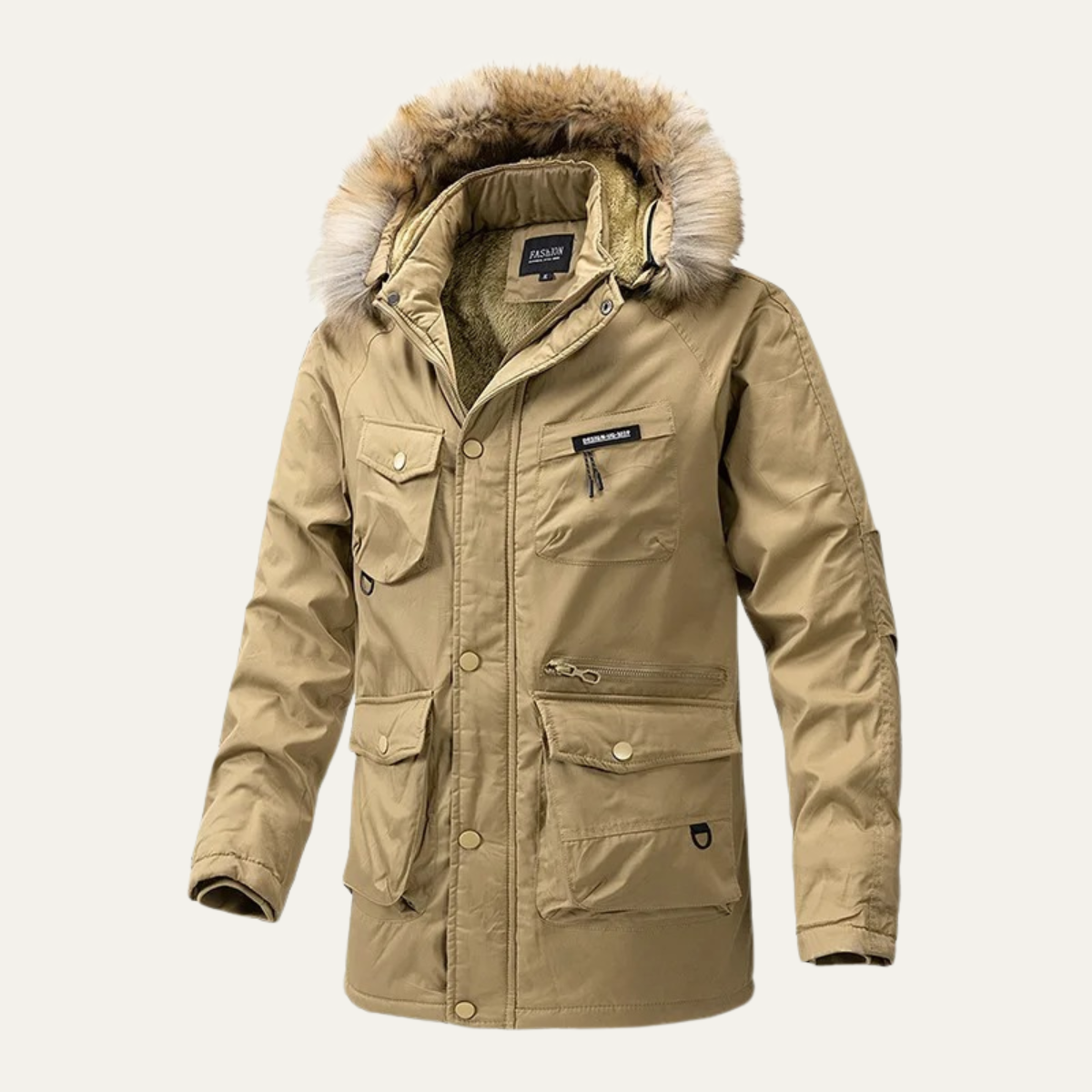 The Sassari Men's Outdoor Hooded Long Down Jacket with Multip Pocket