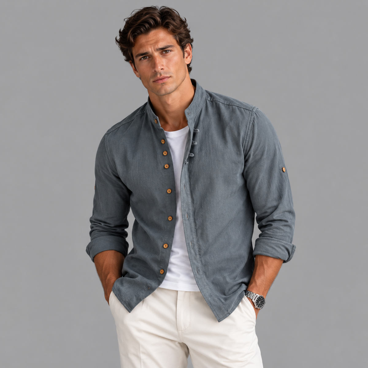 The Malibu Men's Breathable Linen Collar Shirt