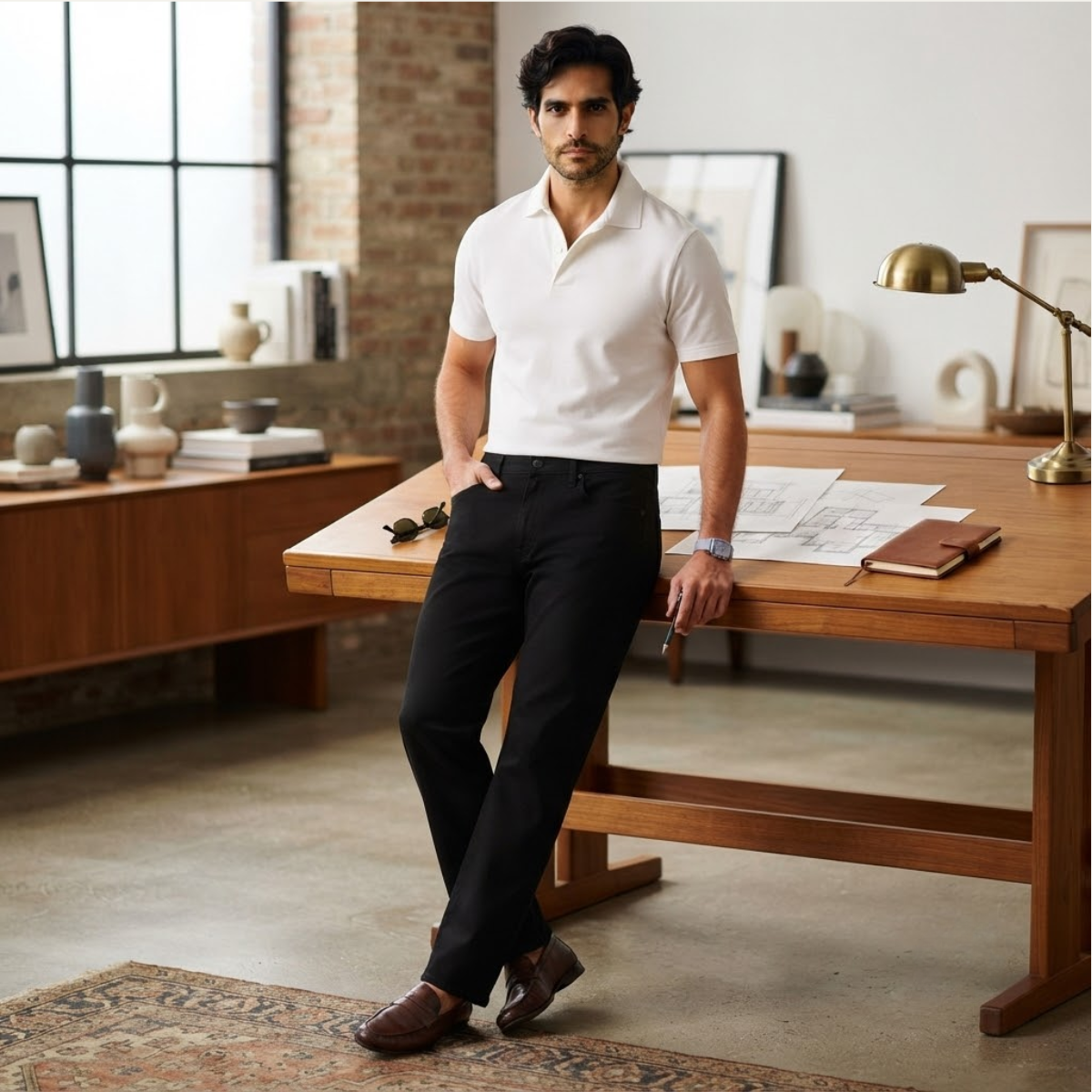 The Willowridge Men's 100% Cotton Loose Fit Straight Leg Pants