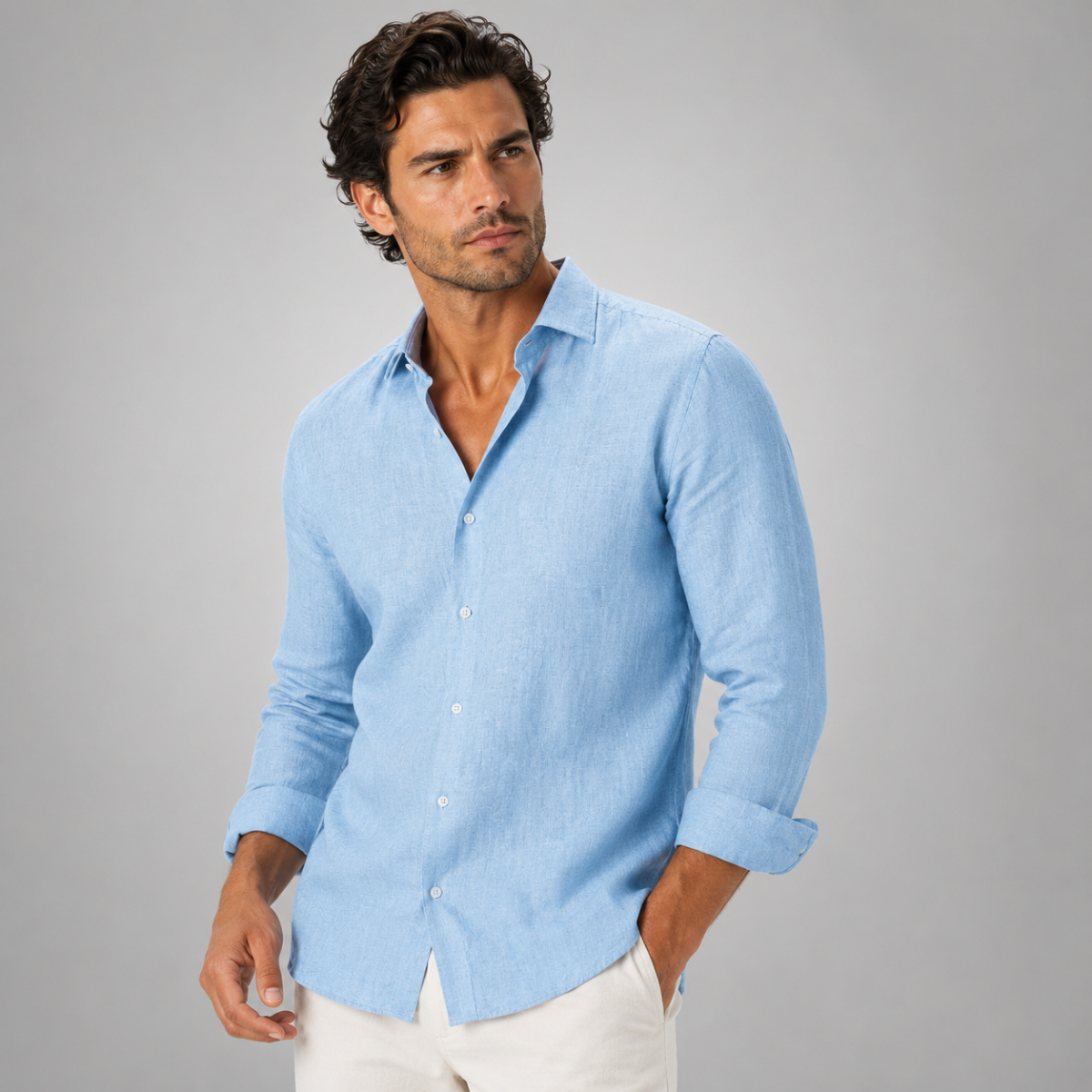 The Orvieto Men’s Cotton Linen Button Down Shirt