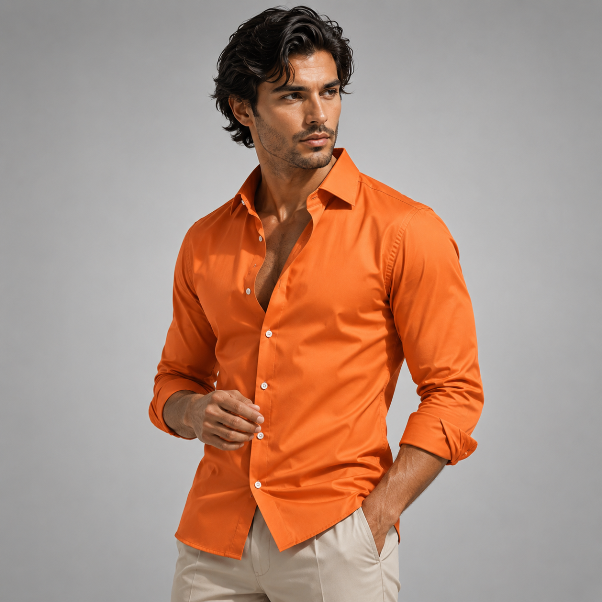 The Milano Men’s Slim Fit Elegant Stretch Dress Shirt