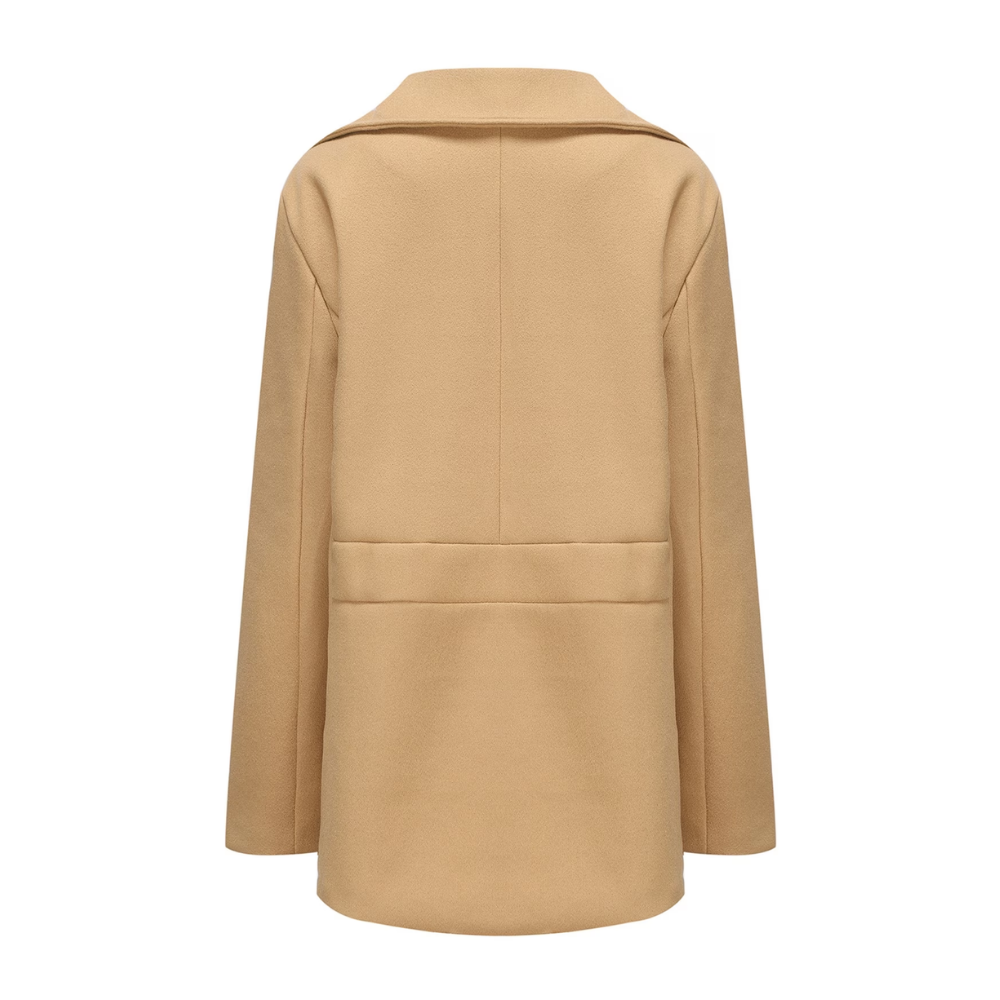 Men's Double Breasted Wool Peak Coat Navy