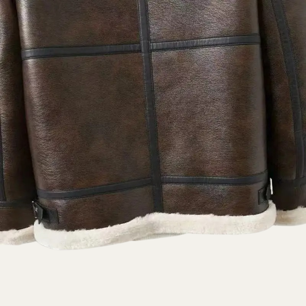 The Cala Luna Men’s Shearling Aviator Winter Jacket with Fleece Lining
