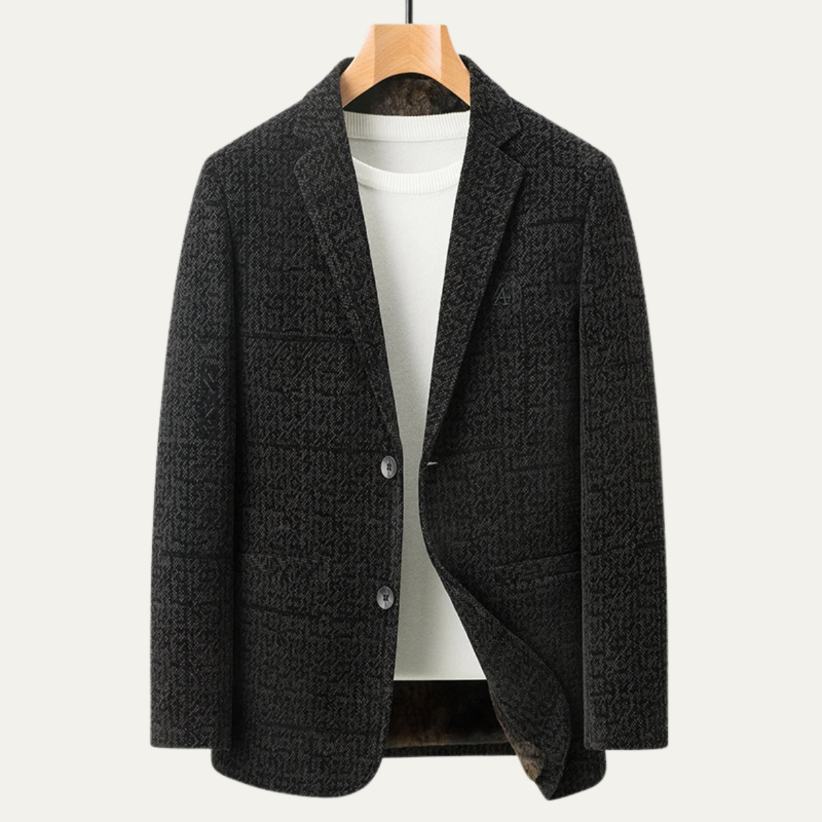 The Portwell Men’s Business Chenille Warm Fur Lined Blazer