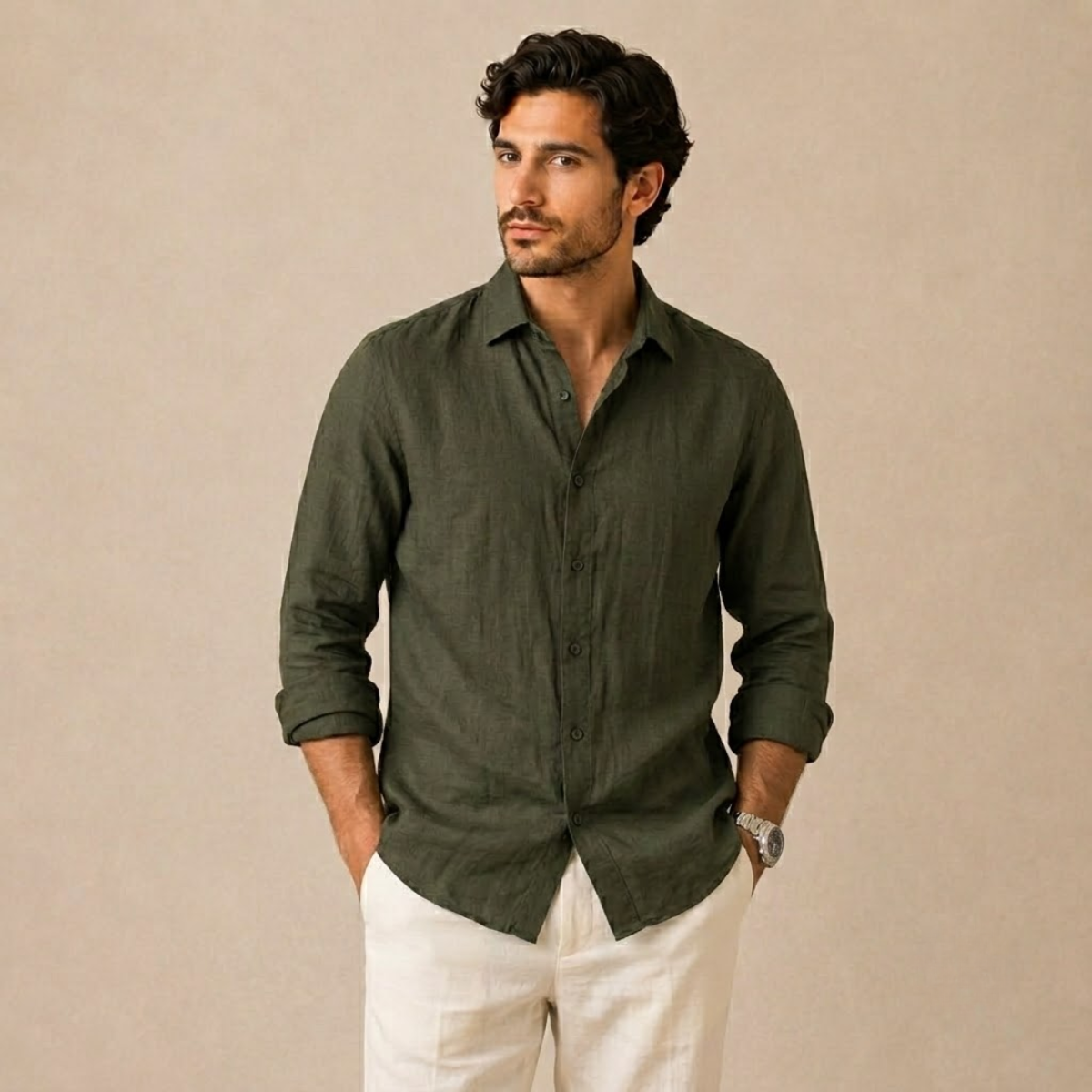 The Summerville Men’s Lightweight Button-Down Cotton Shirt