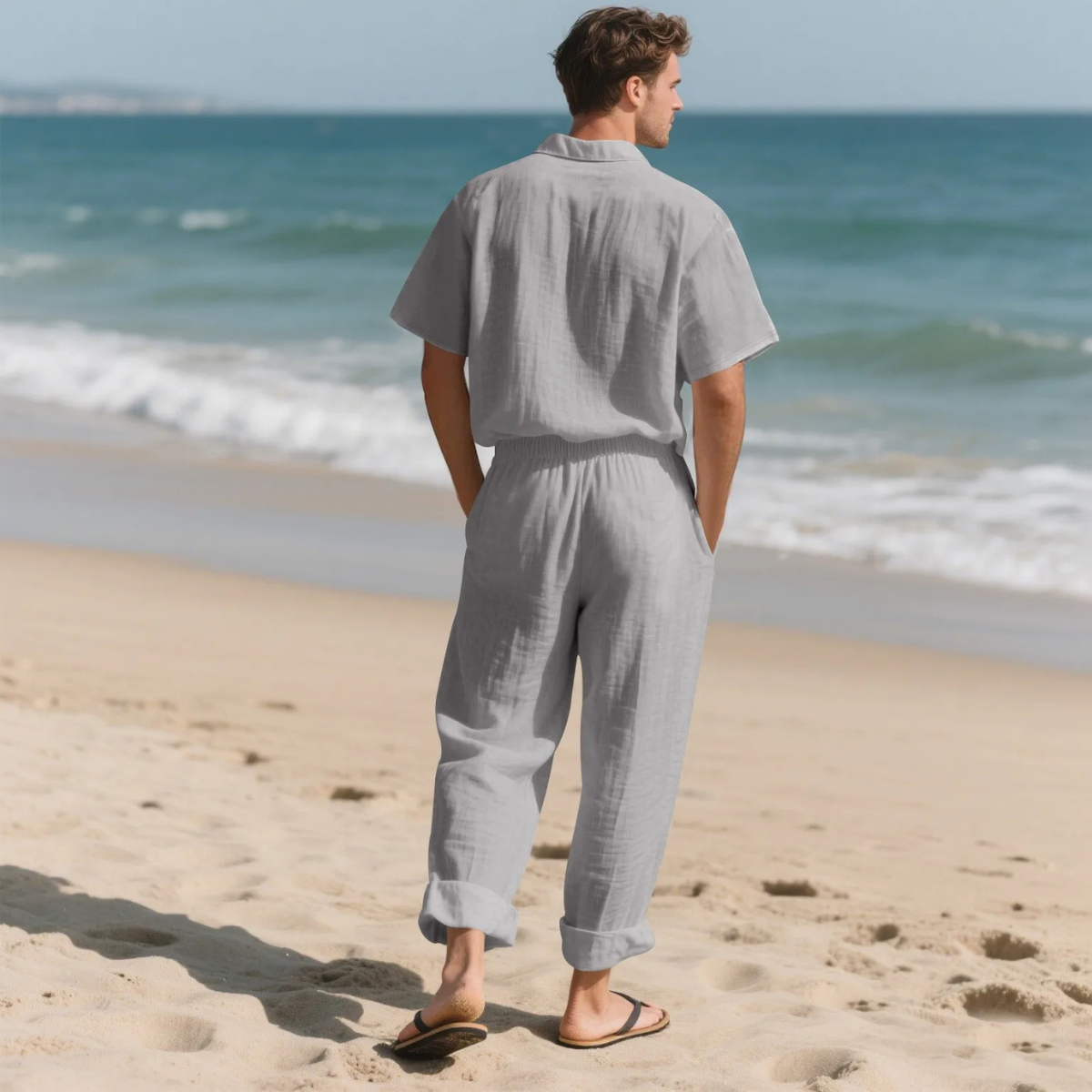 The Silvercrest Men's Lightweight Casual Two-Piece Set – Shirt & Pants