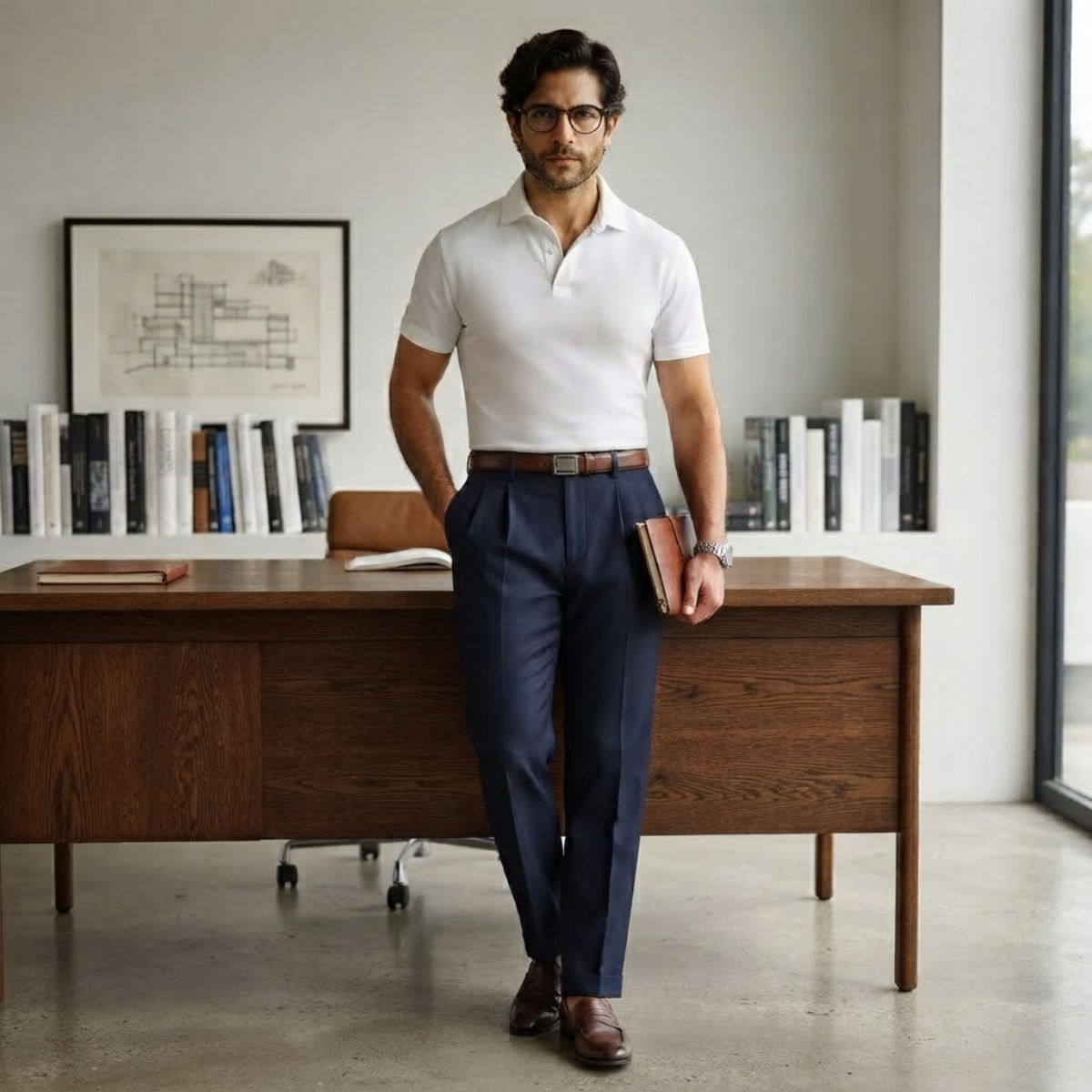 The Montfield Men’s Double Pleated High Waist Straight Leg Pants