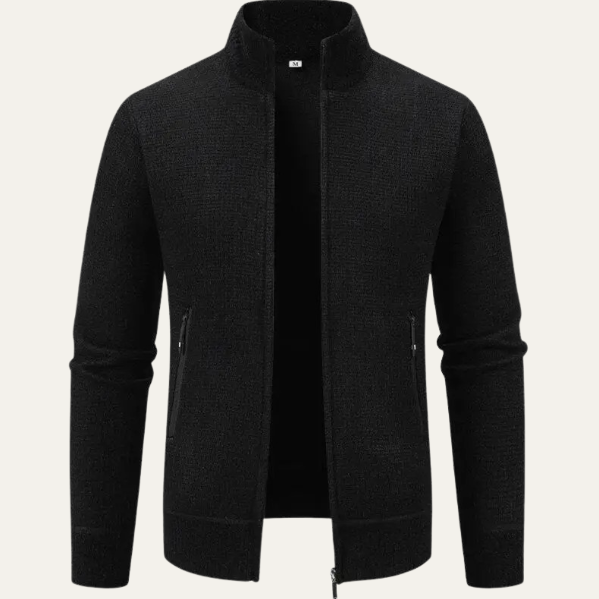 The Montefalco Men’s Casual Knitted Stand Collar Zip Cardigan