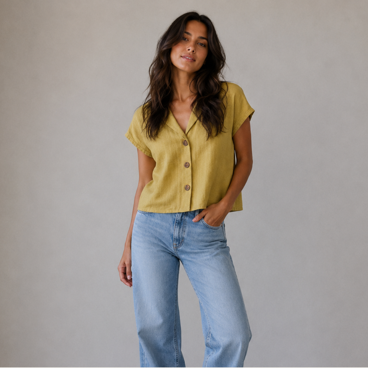 Elegant Linen Summer Top
