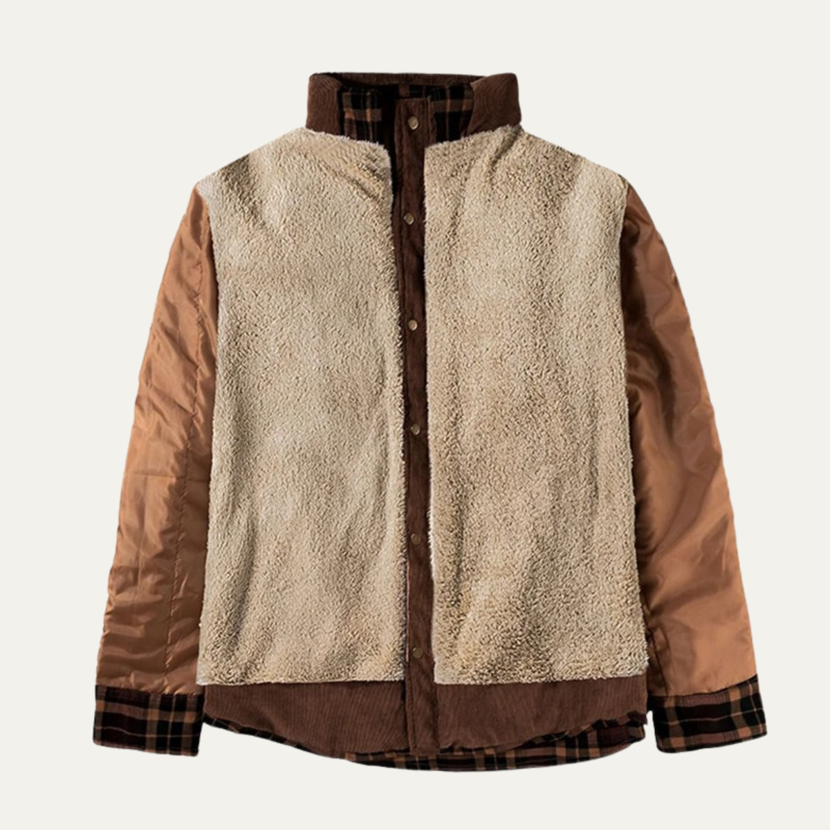 The Verbania Men’s Check Plaid Fleece Lined Flannel Jacket