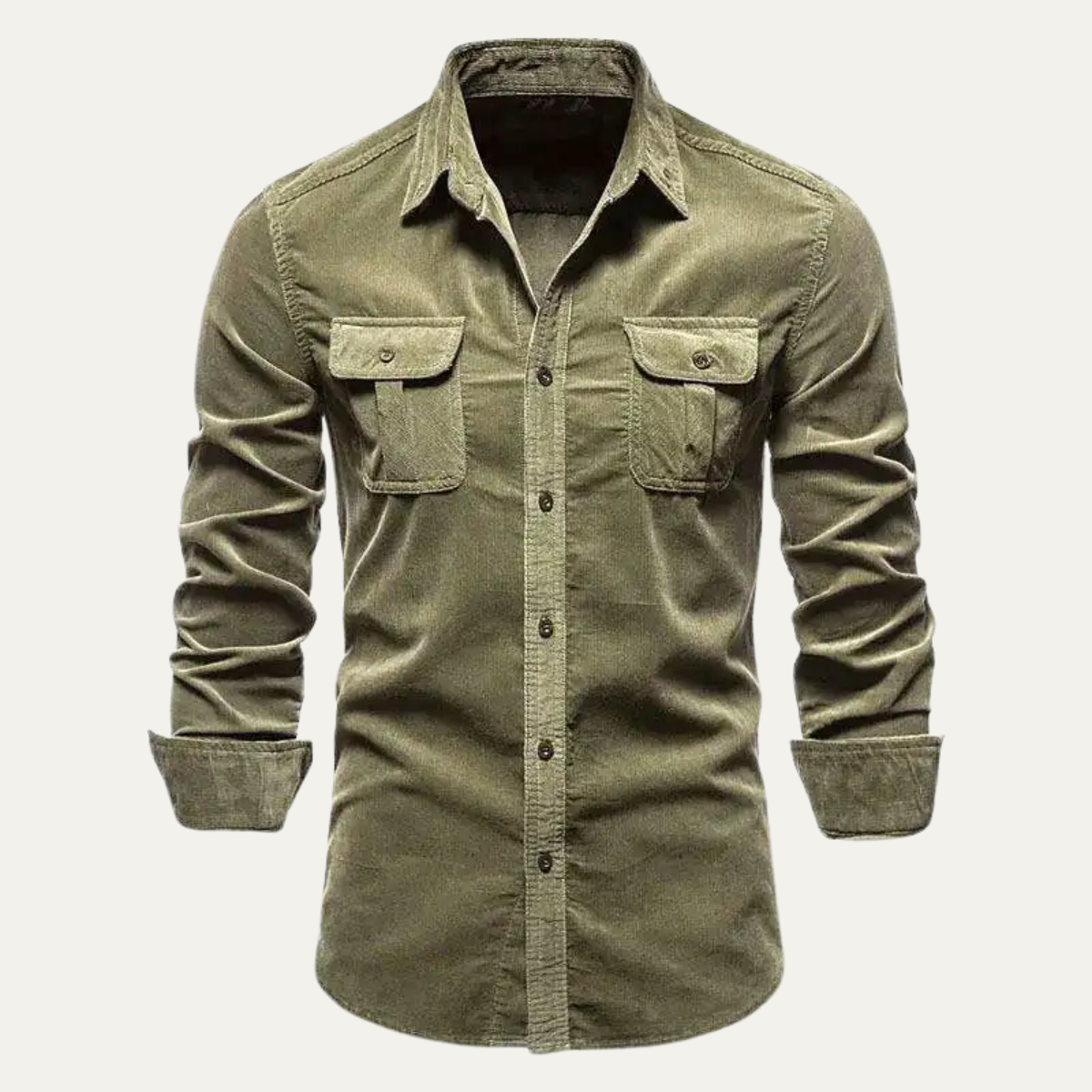 The Positano Men’s Casual Button-Up Corduroy Shirt
