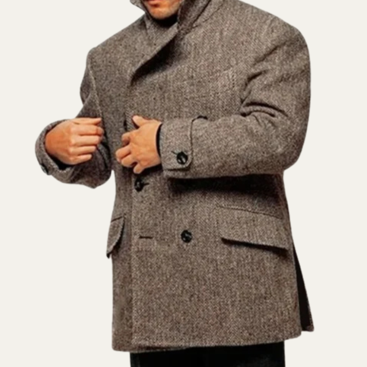 The Ashton Men's Vintage Wool Blend Double Breasted Tweed Winter Blazer