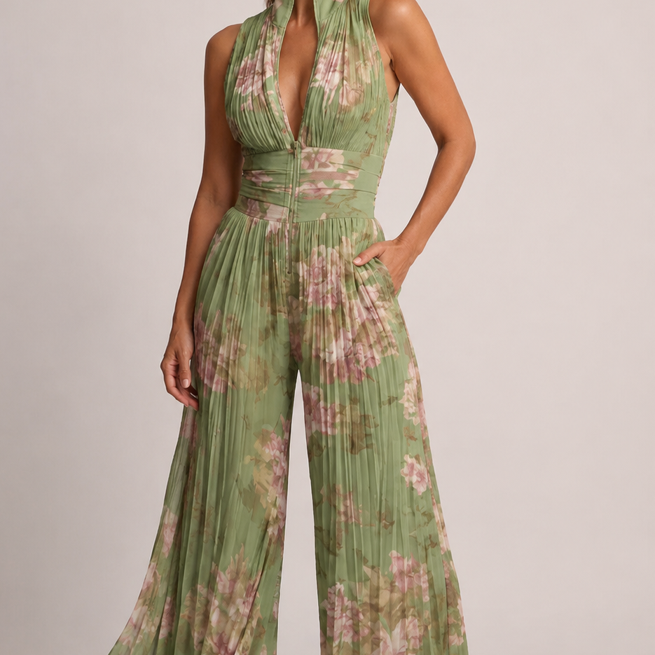 Women's Floral Wide Leg Jumpsuit