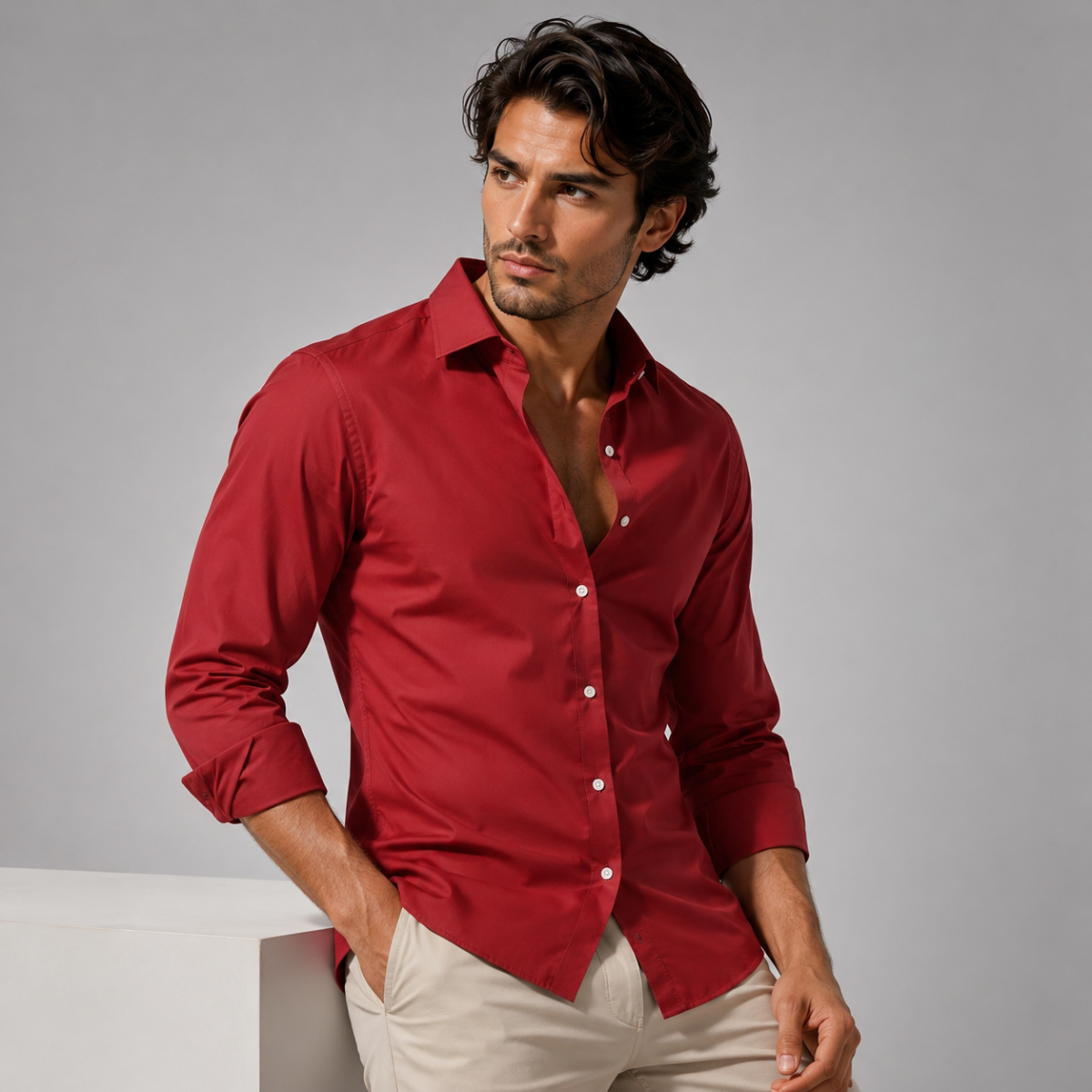 The Milano Men’s Slim Fit Elegant Stretch Dress Shirt