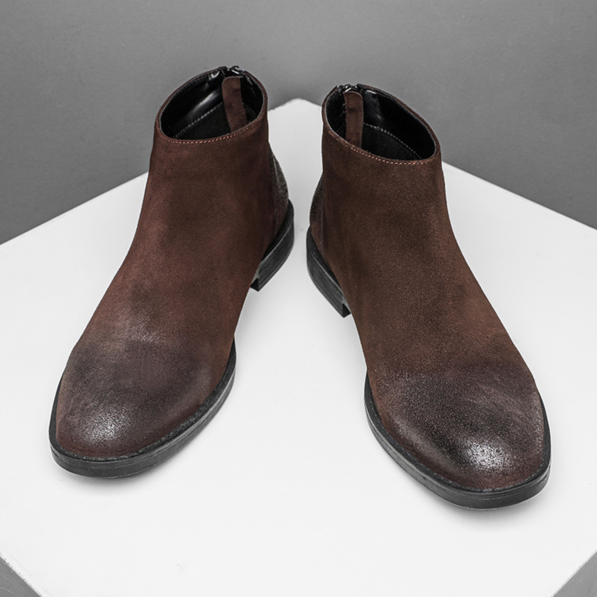 The Vicenza Men’s Zip Up Suede Leather Ankle Boots