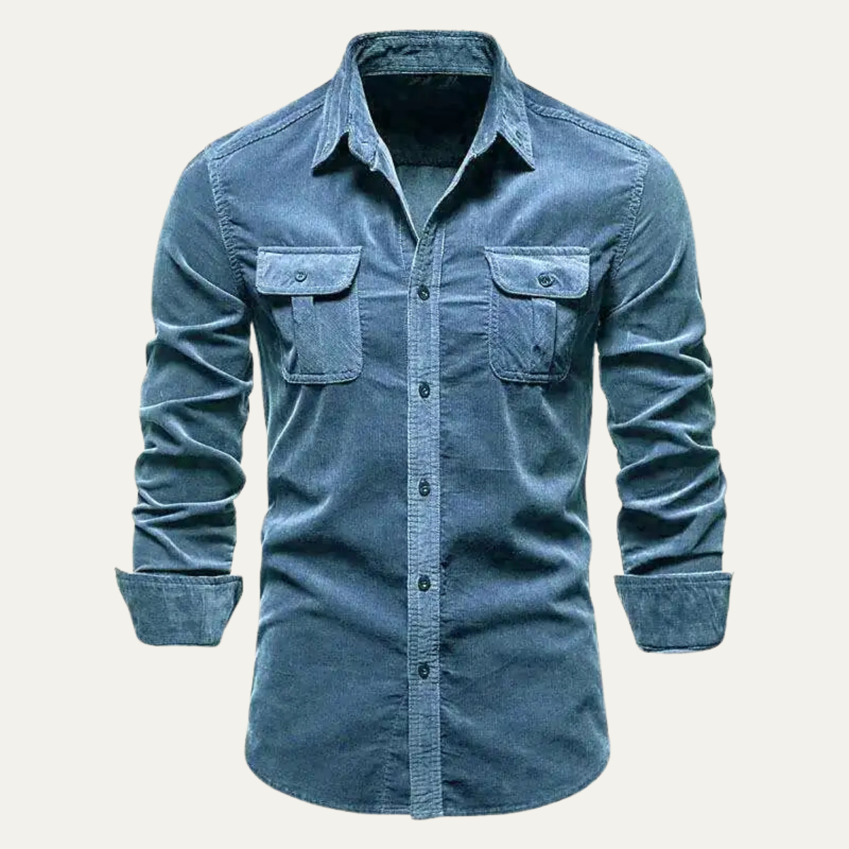 The Positano Men’s Casual Button-Up Corduroy Shirt