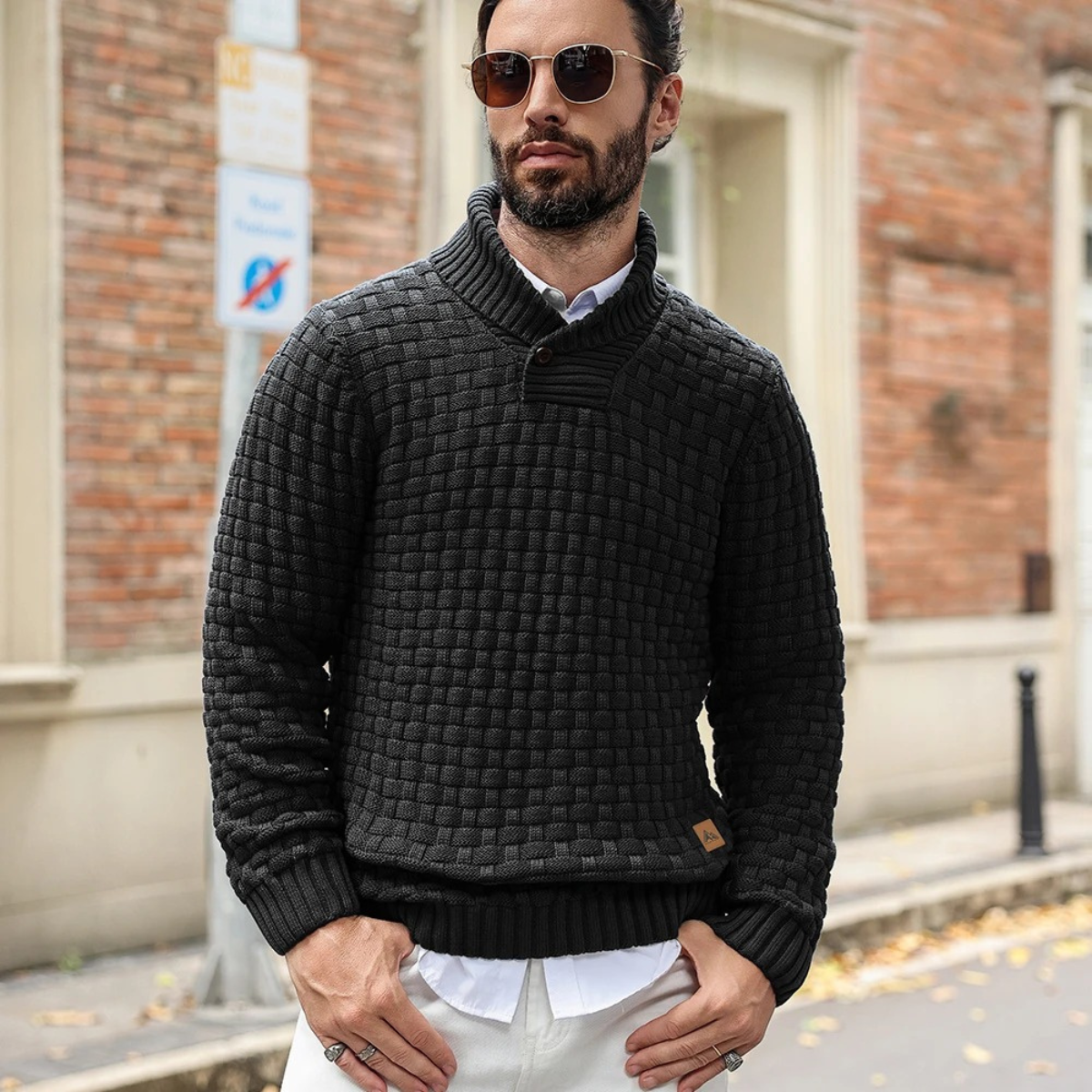 The Stirling Men's Textured Knit Winter Sweater